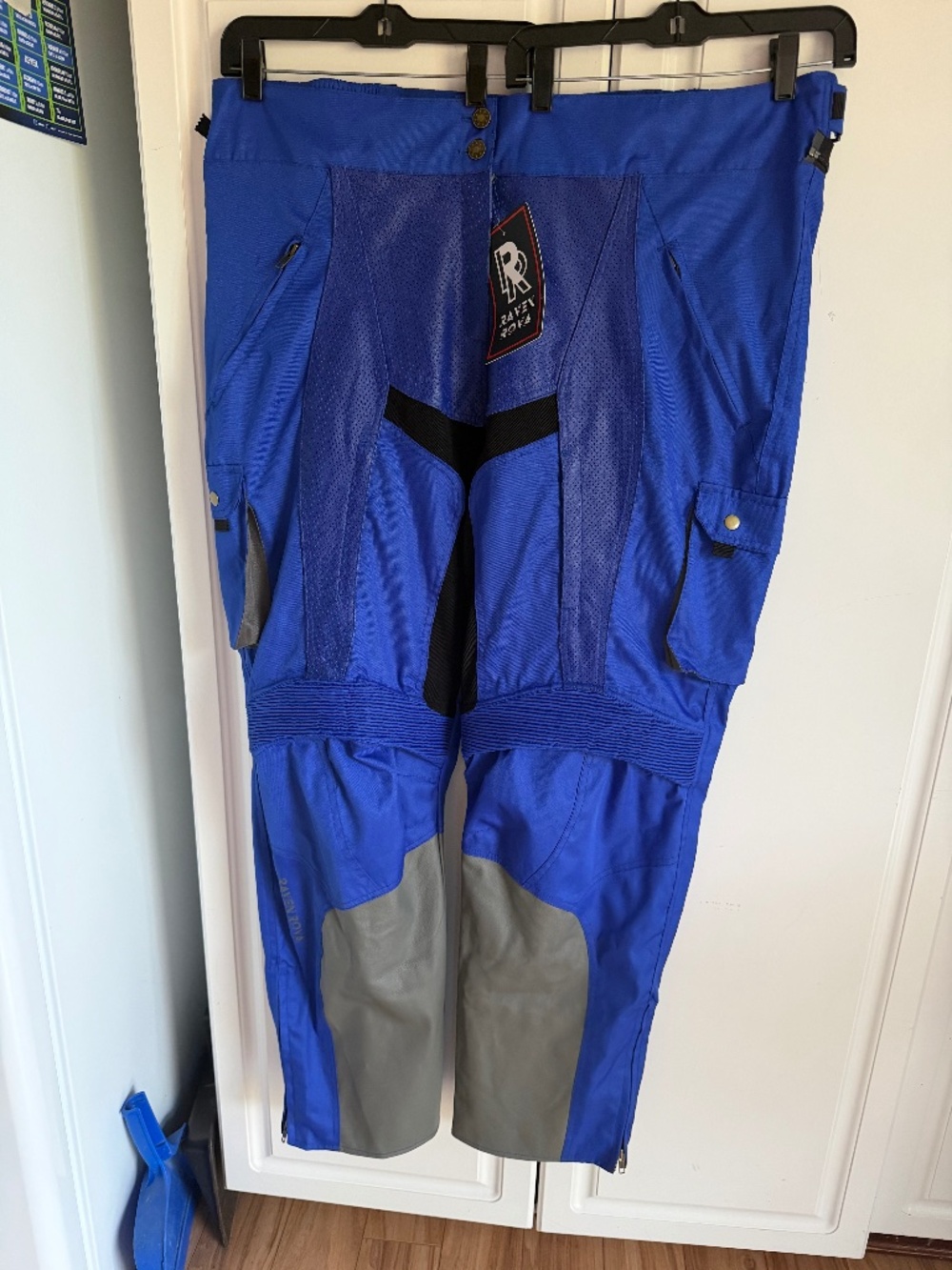 Raven Rova Padded Curvy Motorcycle Pants Blue Falcon Texture Sz 22 Women’s